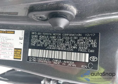 2017 Toyota Prius Prime Premium z USA, uszkodzony, nr VIN JTDKARFP8H3063226